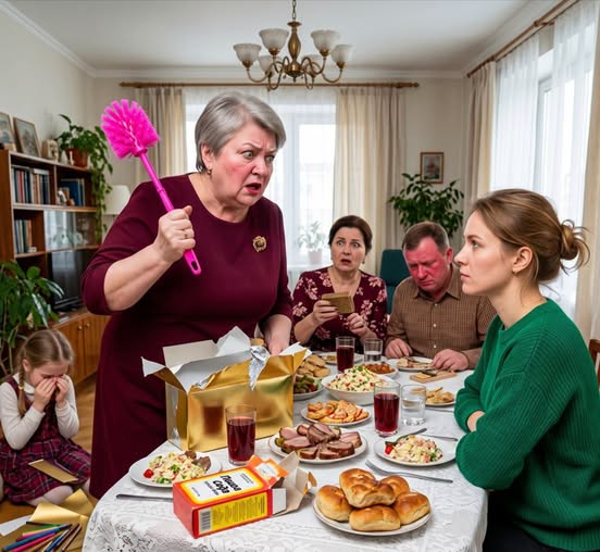 Подарок в коробке с серебряным бантом
